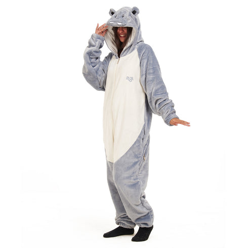 Snuggs Blanket Animal Onesie Hippo